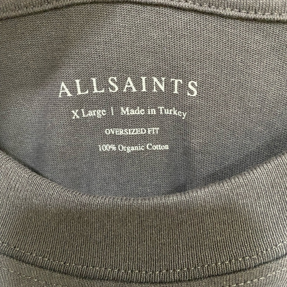 All Saints Redact Oversized Embroidered Logo T-Shirt XL - Picture 6 of 10